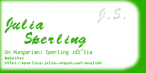 julia sperling business card